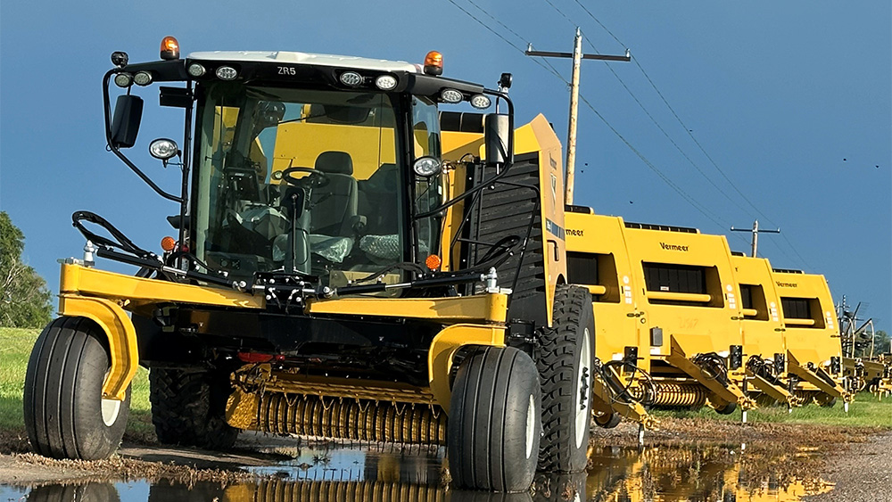 Vermeer Harvesters in a row