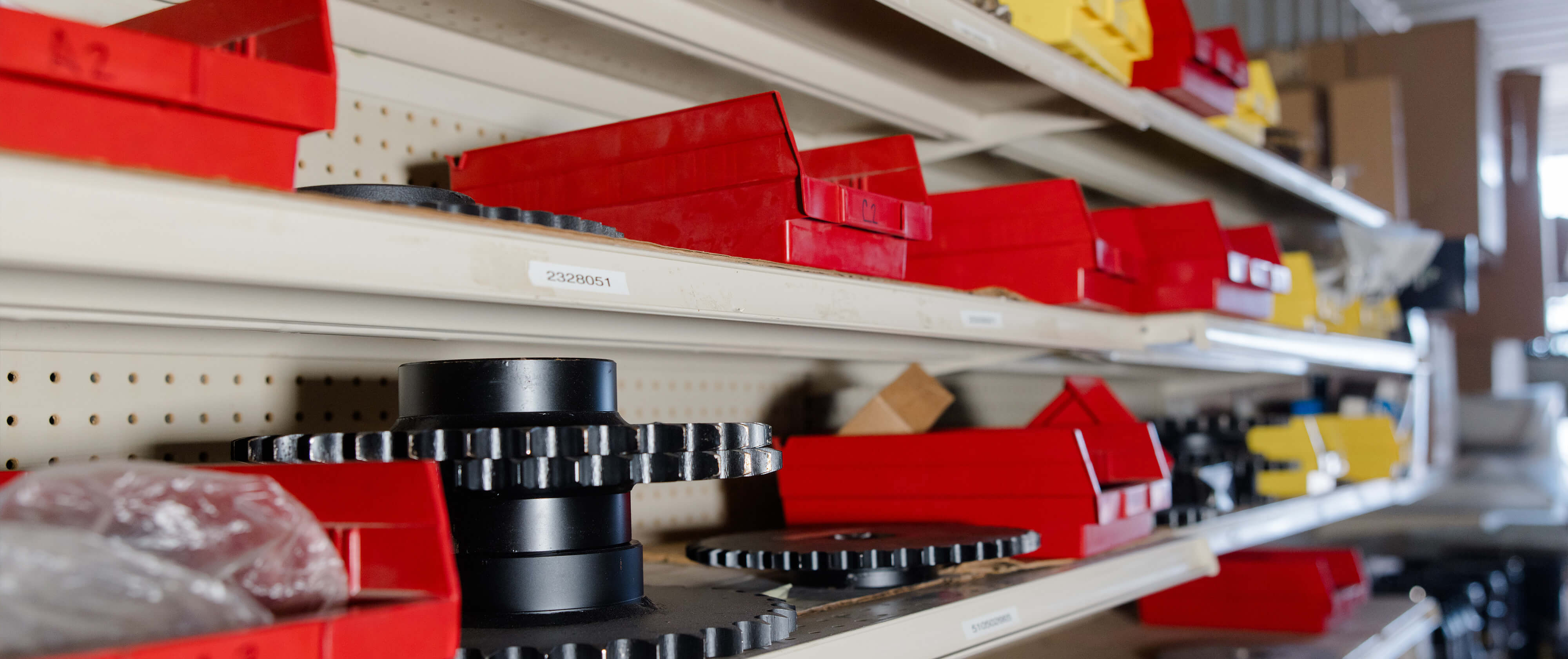 shelves of various parts we have