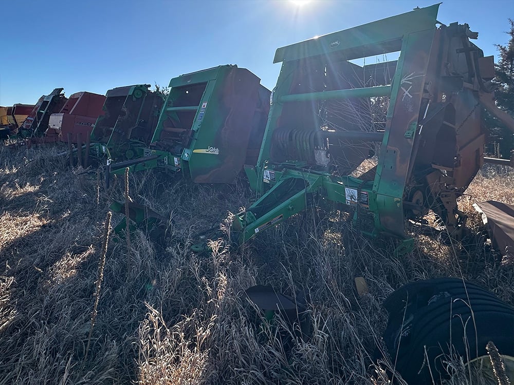 Salvaged agriculture attachments used for parts