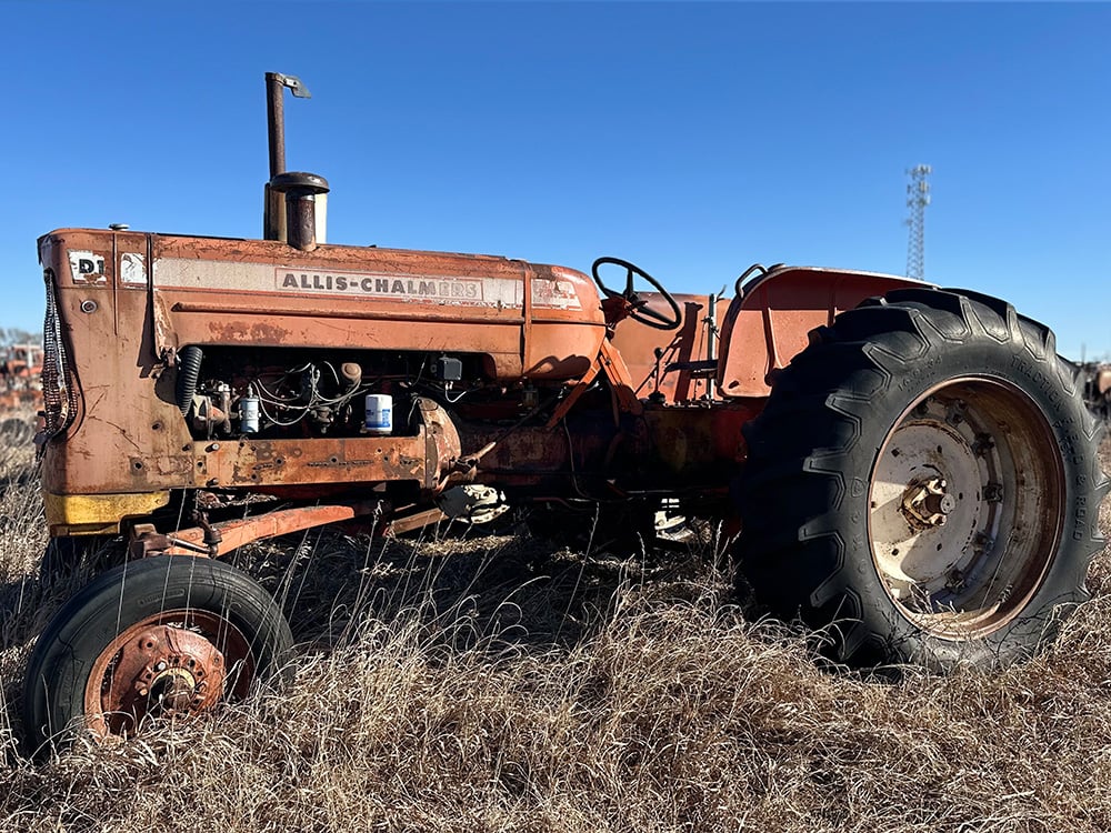 Another view of the salvaged Allis-Chalmers tractor