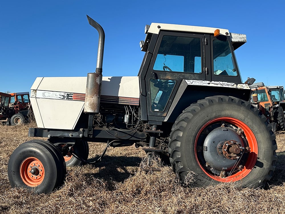 Salvaged white case tractor