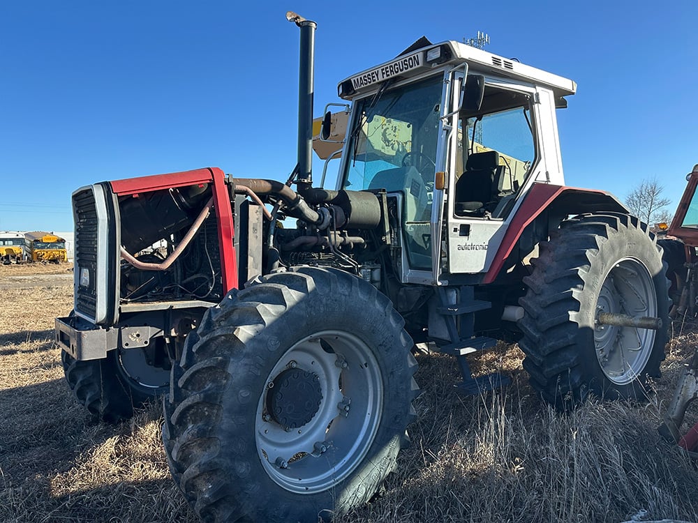 Massey Ferguson autotronic white salvaged tractor
