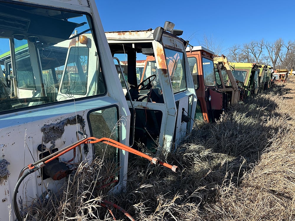 Close up of tractor tops that are used for parts